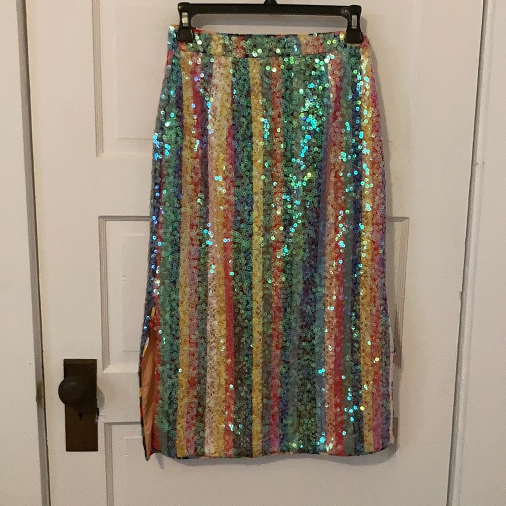Anthropologie Sequin Pencil Skirt